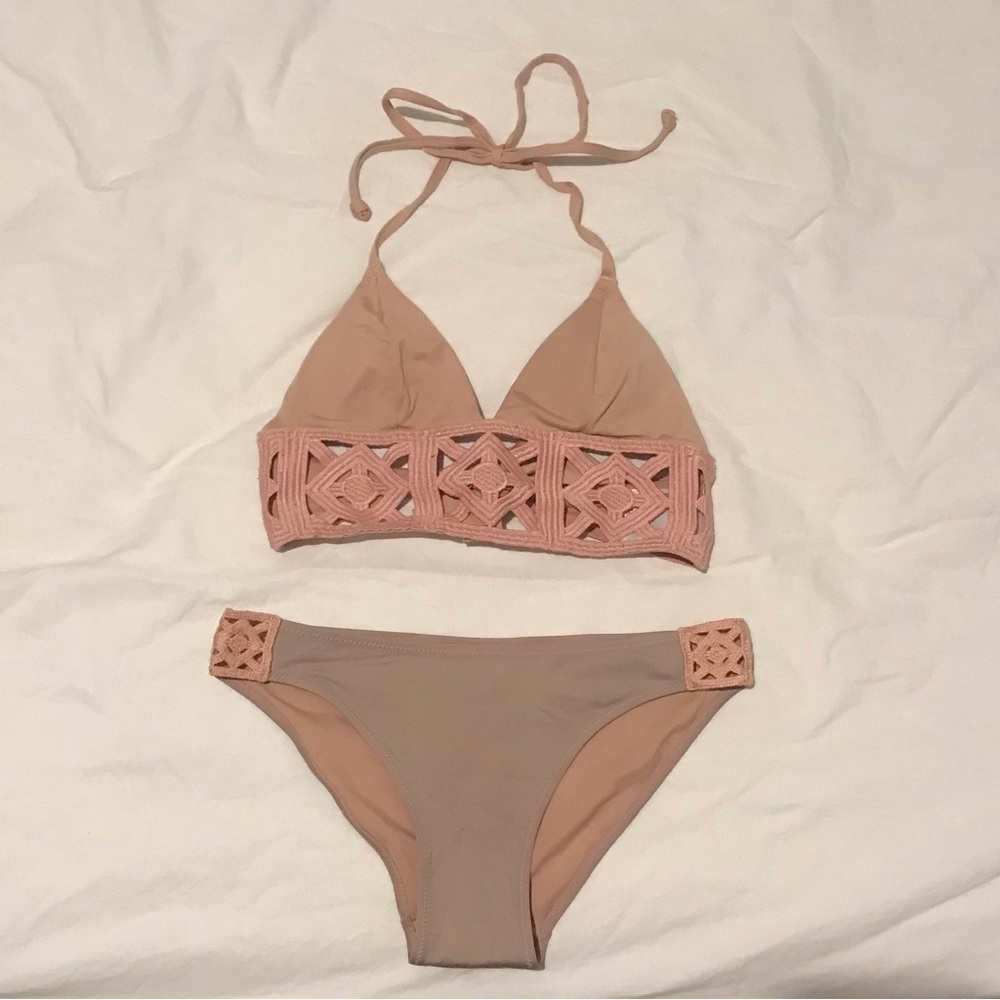 Two piece nude swim